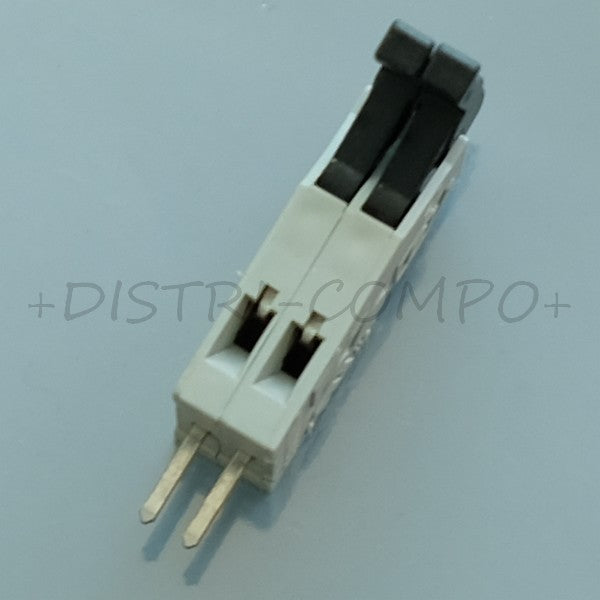 Bornier fil à carte 2 voies pas2.5 28AWG 0.5mm² verrou poussoir AST021 Metz Conn