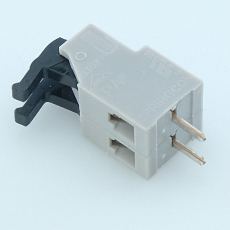 Bornier fil à carte 2 voies pas5 28AWG 1mm² verrou poussoir AST025 Metz Connect