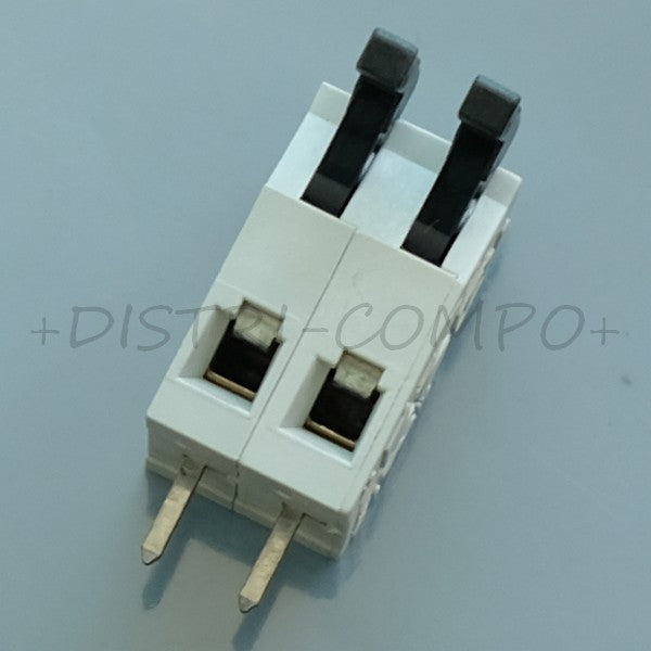 Bornier fil à carte 2 voies pas5 28AWG 1mm² verrou poussoir AST025 Metz Connect