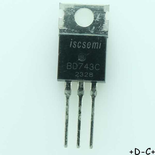 BD743C Transistor NPN 100V 15A TO-220 Inchange RoHS