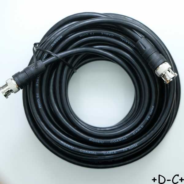 Cordon BNC male vers BNC male RG59 75ohms longueur 10m - Distri-Compo