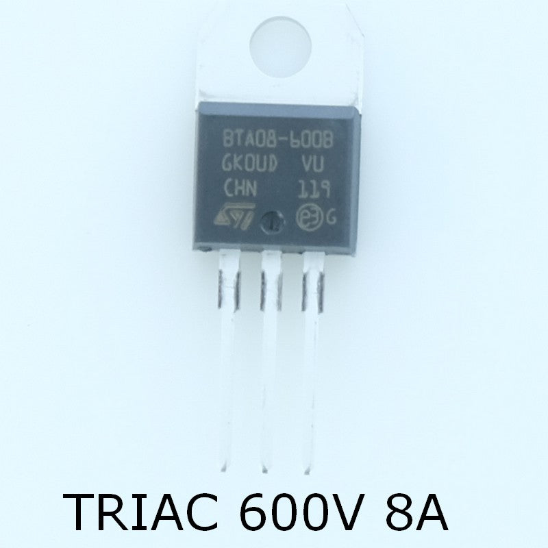 BTA08-600BRG Triac 600V 8A 50mA TO-220 STM - Distri-Compo