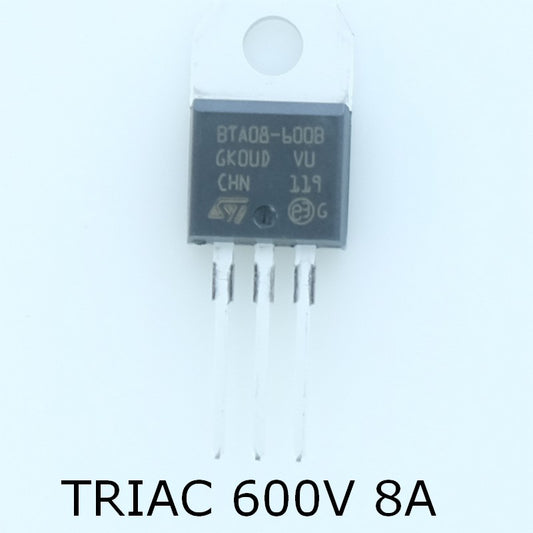 BTA08-600BRG Triac 600V 8A 50mA TO-220 STM - Distri-Compo