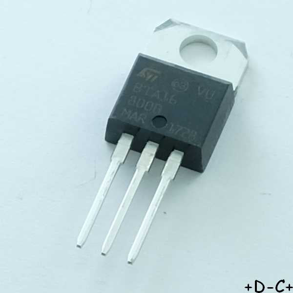 BTA16-800BRG Triac 800V 16A 50mA TO-220 STM RoHS