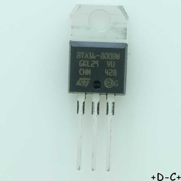 BTA16-800BWRG Triac 800V 16A 50mA TO-220 Snubberless STM RoHS