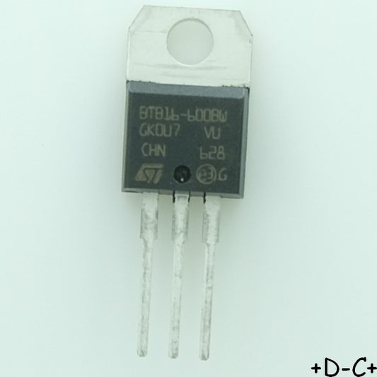 BTB16-600BWRG Triac 600V 16A 50mA TO-220 Snubberless STM RoHS