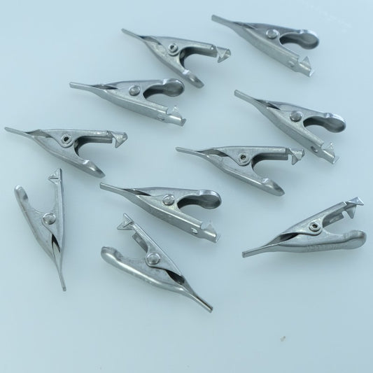 Micro pince crocodile machoires lisses acier inox BU-34X Mueller (lot de 10) - Distri-Compo