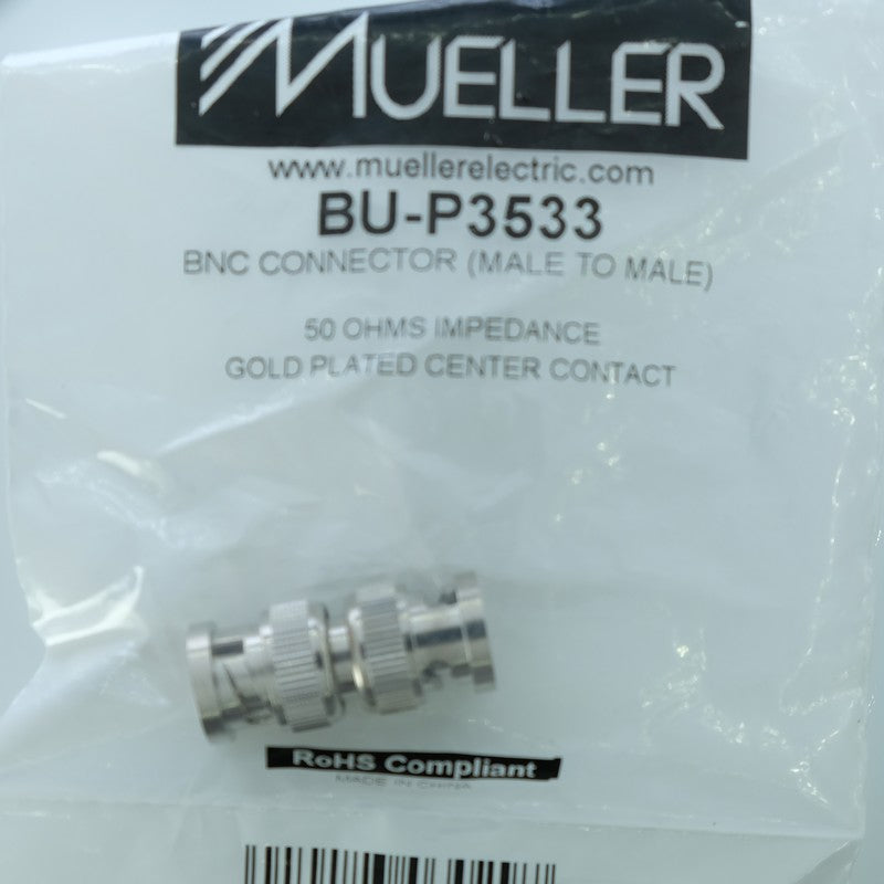Adaptateur BNC mâle vers BNC mâle 50ohm BU-P3533 Mueller - Distri-Compo