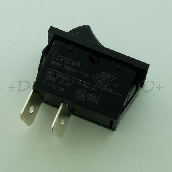 Interrupteur bascule ON-OFF SPST 16A 250VAC 27x12mm C1500WABB Bulgin - Distri-Compo