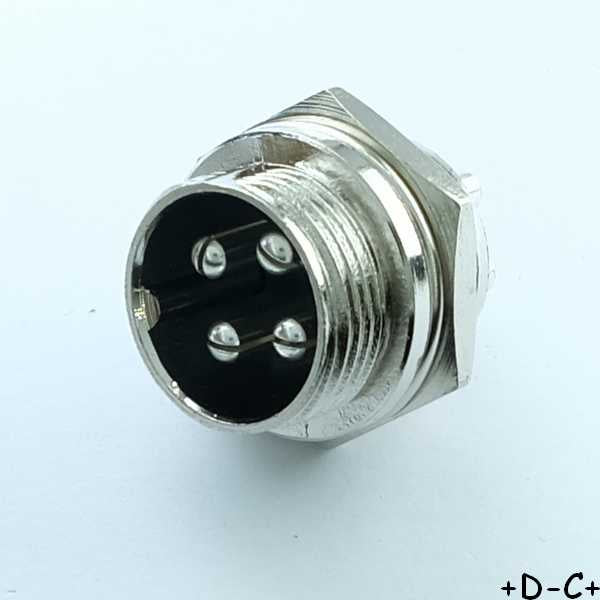 Embase 4 broches mâle microphone radio - Distri-Compo