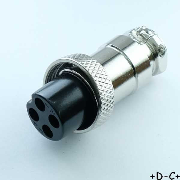 Fiche 4 broches femelle microphone radio - Distri-Compo