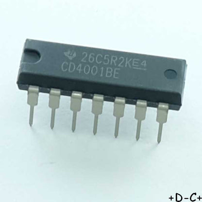 CD4001BE CMOS 4-ch, 2-input, 3-V to 18-V NOR gates  DIP-14 Texas RoHS