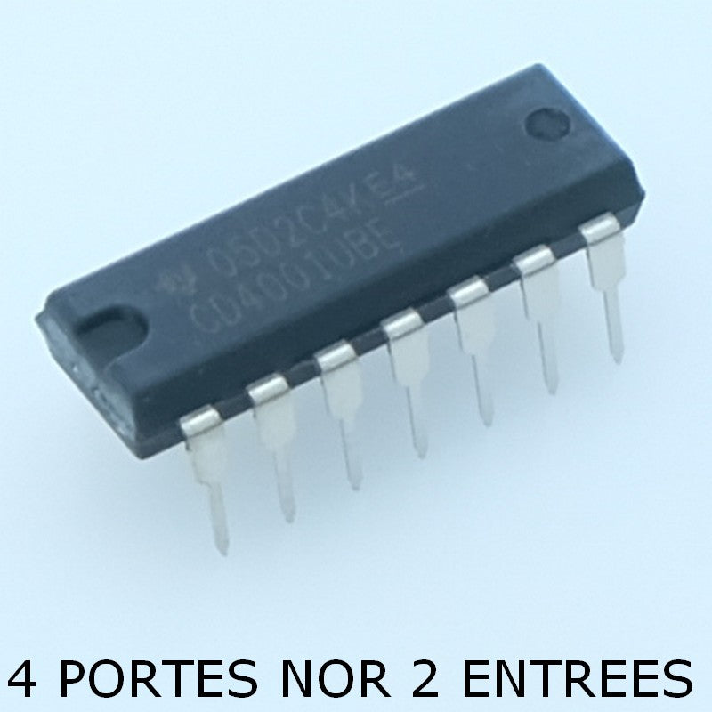 CD4001UBE CMOS Quadruple porte NOR 2 entrées DIP-14 Texas