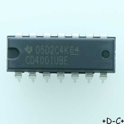 CD4001UBE CMOS 4-CH 2-INPUT DIP-14 Texas RoHS