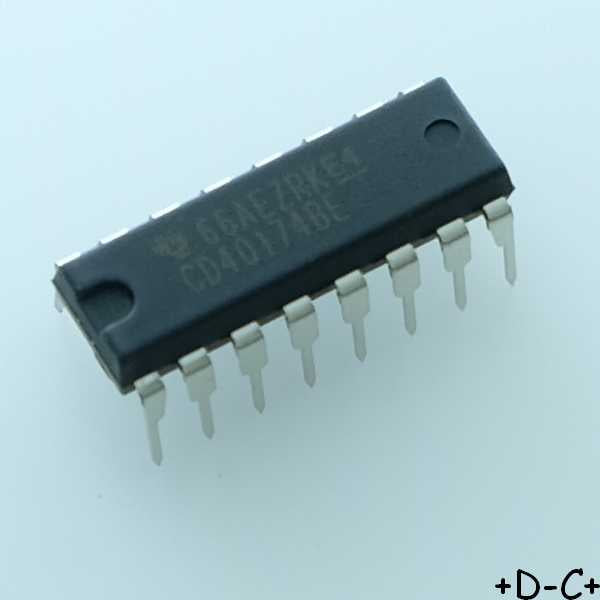 CD40174BE CMOS Hex D-Type Flip-Flop DIP-16 Texas RoHS
