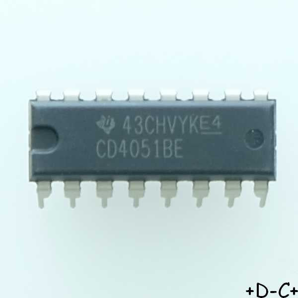 CD4051BE CMOS Multiplexeur Démultiplexeur 8:1 DIP-16 Texas Instruments