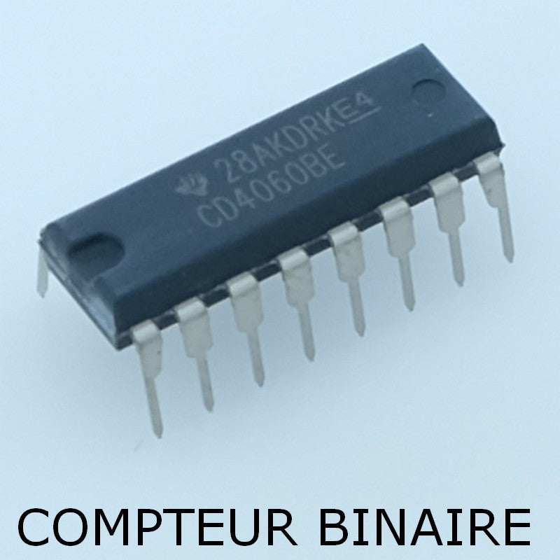 CD4060BE CMOS Compteur binaire 14 bits DIP-16 Texas - Distri-Compo