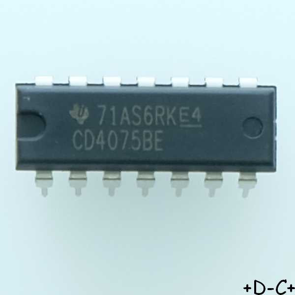 CD4075BE CMOS Triple 3-Input OR Gate DIP-14 Texas