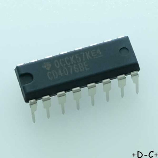 CD4076BE CMOS 4-Bit D-Type Registers DIP-16 Texas RoHS