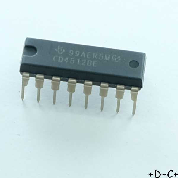 CD4512BE CMOS 8-Channel Data Selector DIP-16 Texas RoHS