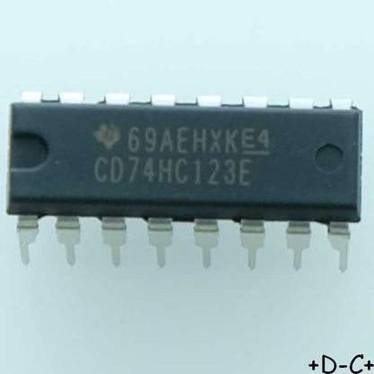 CD74HC123E Dual Retriggerable Monostable Multivibrators DIP-16 Texas RoHS
