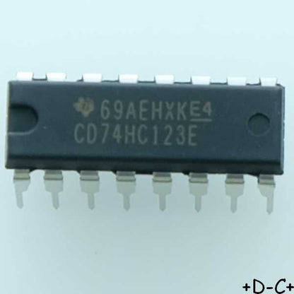 CD74HC123E Dual Retriggerable Monostable Multivibrators DIP-16 Texas RoHS