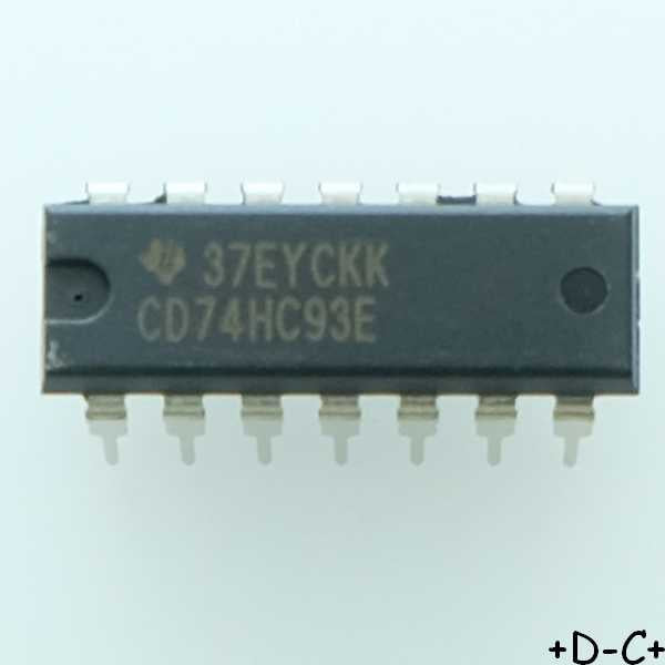 CD74HC93E 4-bit binary ripple counter DIP-14 Texas
