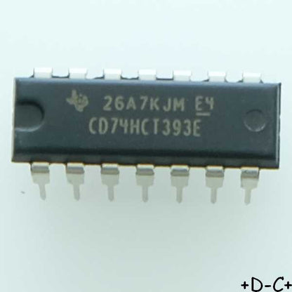 CD74HCT393E Dual 4-bit binary ripple DIP-14 Texas