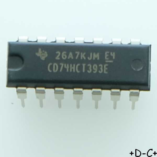 CD74HCT393E Dual 4-bit binary ripple DIP-14 Texas