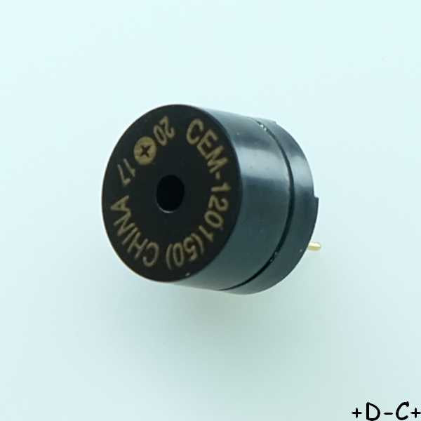 Buzzer transducteur audio magnetiq 1.5V 12mm rond 87dBA CEM-1201-50 CUI Devices - Distri-Compo