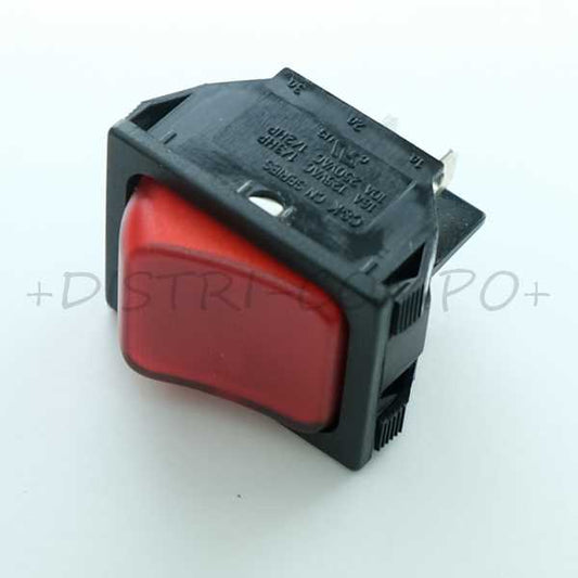 Commutateur à bascule ON-OFF DPST 10A 250VAC 30.4x22.2mm rouge CN202J3RS215Q7 CK