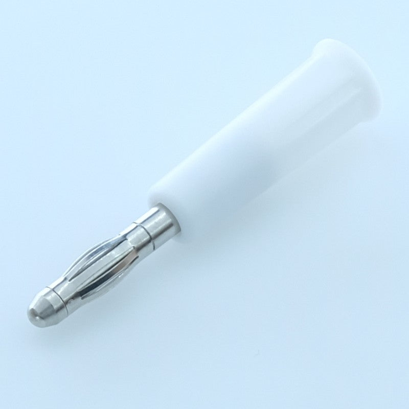 Fiche banane 4mm mâle avec isolant blanche - Raccord vis M3 1060 Electro PJP