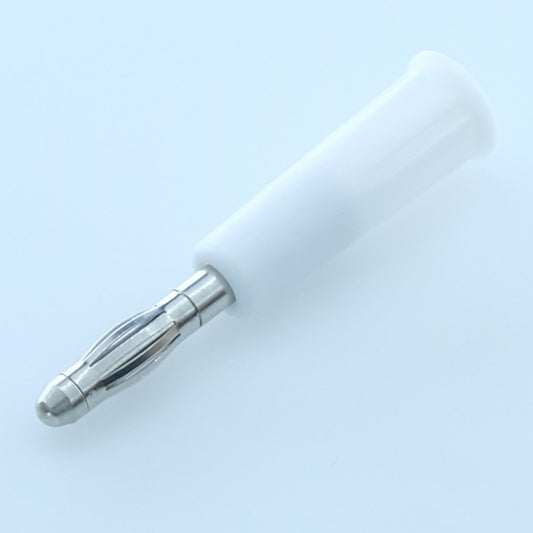 Fiche banane 4mm mâle avec isolant blanche - Raccord vis M3 1060 Electro PJP - Distri-Compo