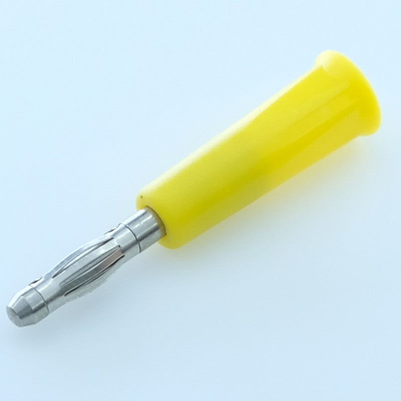 Fiche banane 4mm mâle avec isolant jaune - Raccord vis M3 1060 Electro PJP