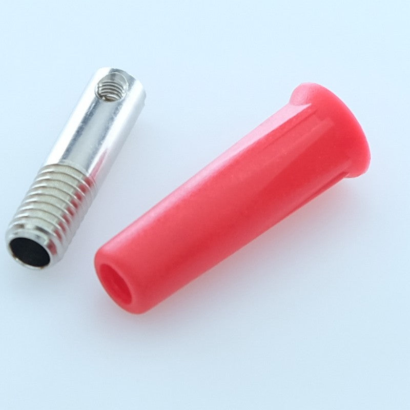 Fiche banane 4mm femelle isolant rouge - raccord vis M3 3030 Electro PJP