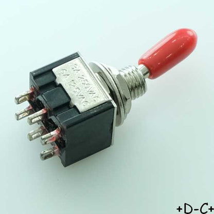 Commutateur à levier miniature bipolaire ON-ON 2A 250VAC 13x12x9mm cosses