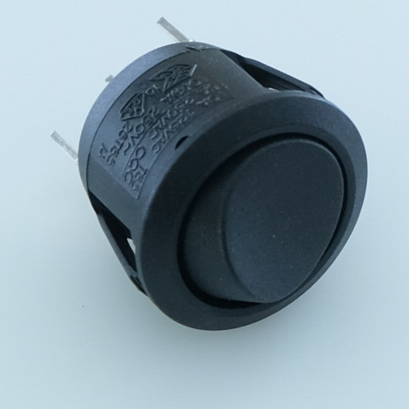 Interrupteur bascule rond 1x ON - ON SPDT 250V 10A noir - Distri-Compo