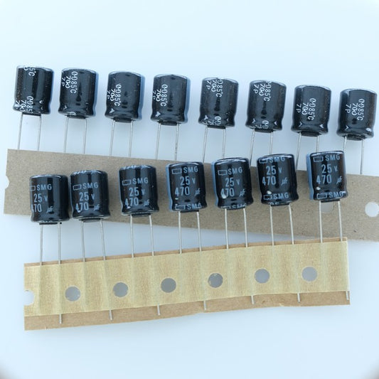 Condensateur 470µF 25V électrolytique 10x15mm pas5 85° (lot de 15) - Distri-Compo