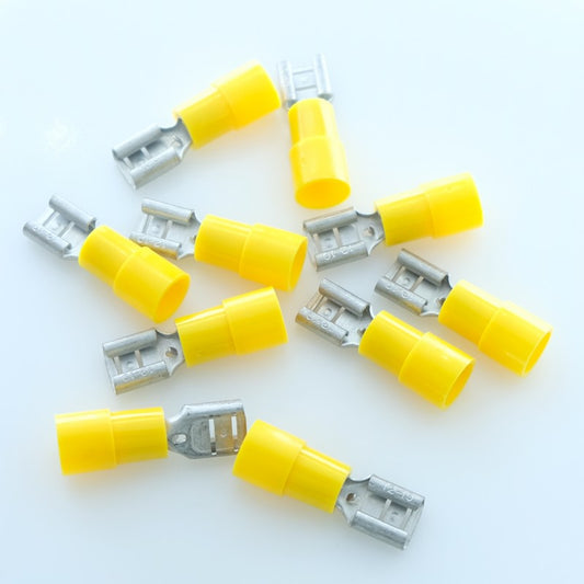 Cosse femelle 6.35x0.8mm jaune 4-6mm² (lot de 10) - Distri-Compo