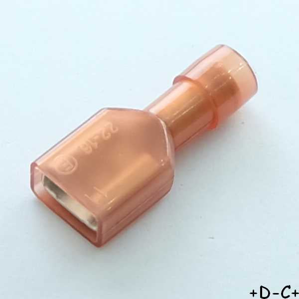 Cosse plate femelle isolee 6.3x0.8mm rouge RND Connect