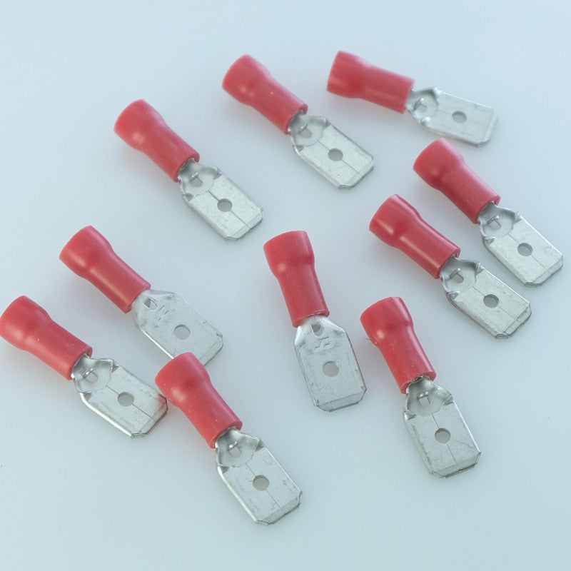 Cosse mâle 6.3x0.8mm rouge 0.5-1.5mm (lot de 10)