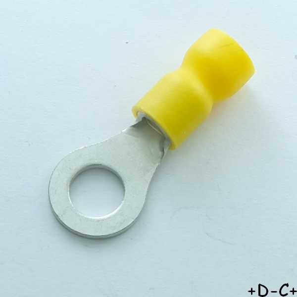 Cosse a oeillet 6.4mm a  sertir jaune RND Connect