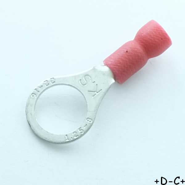 Cosse oeillet 8.4mm à sertir rouge RND Connect