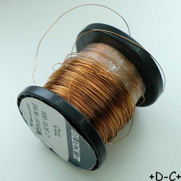 Fil de cuivre laqué en bobine 0.35mm 100g 350mA 155°C - Longueur 87m