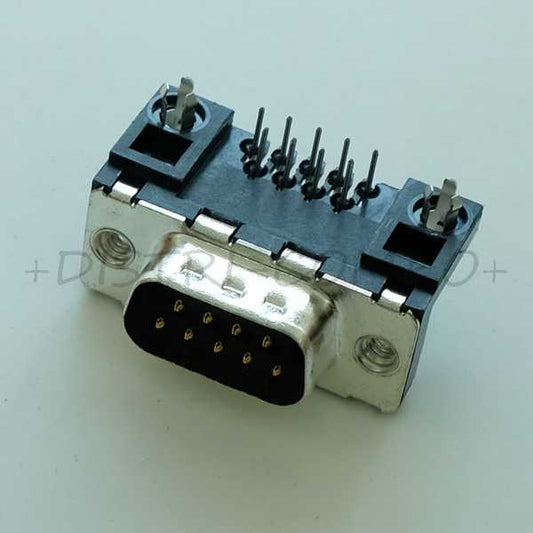 Connecteur D-SUB 9 broches mâle coudé UE D09P13A6GX00LF Amphenol