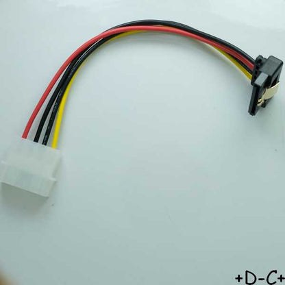 Cordon Molex 4 broches mâle SATA coude 15 broches femelle 15cm 60121 Delock