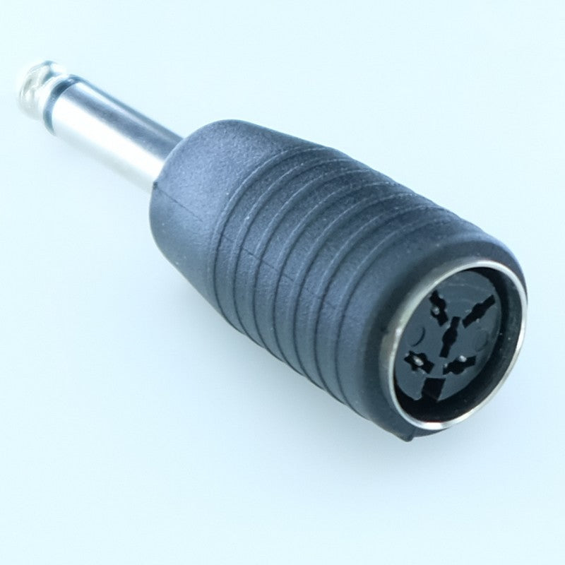 Adaptateur DIN 5 broches 360° femelle vers Jack 6.35mm mono mâle - Distri-Compo