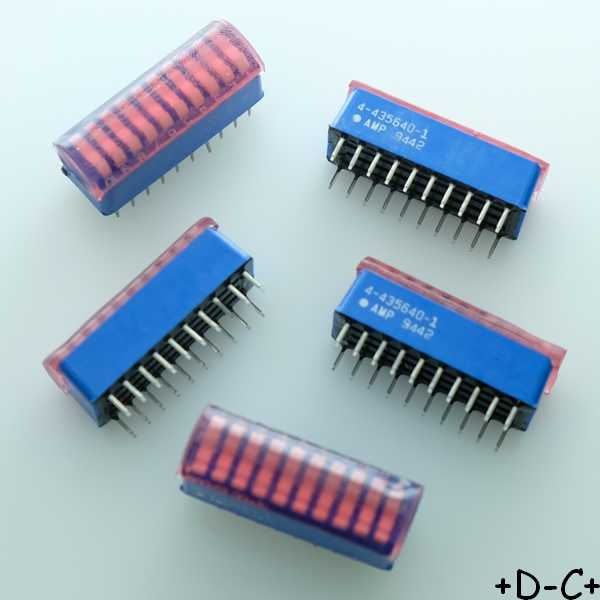 Dipschitch 10 positions pas 2.54mm AMP 4-435640-1 (lot de 5)
