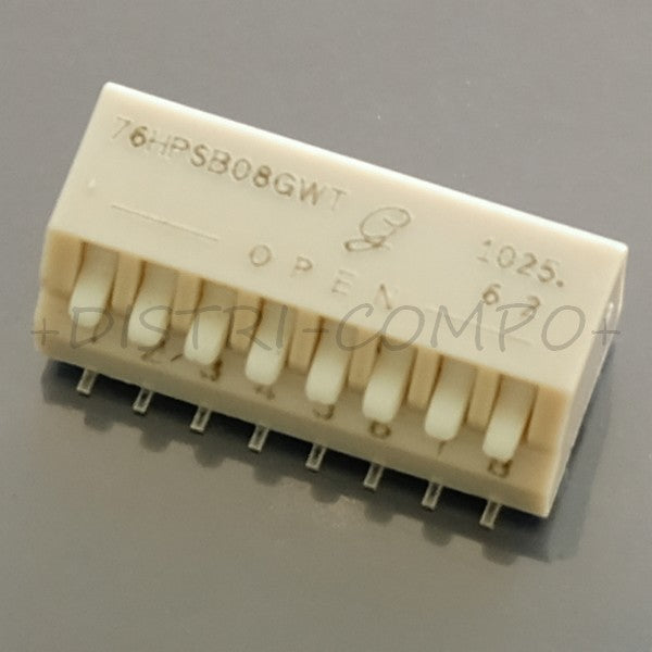 Dipswitch SMD piano 8 positions 90° Grayhill 76HPSB08GWT