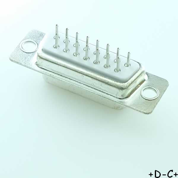 Connecteur D-SUB 15 broches femelle circuit imprimé